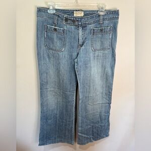Vintage Late 90s / Y2K Abercrombie Low‎ Rise Wide Leg Jeans Medium Wash
